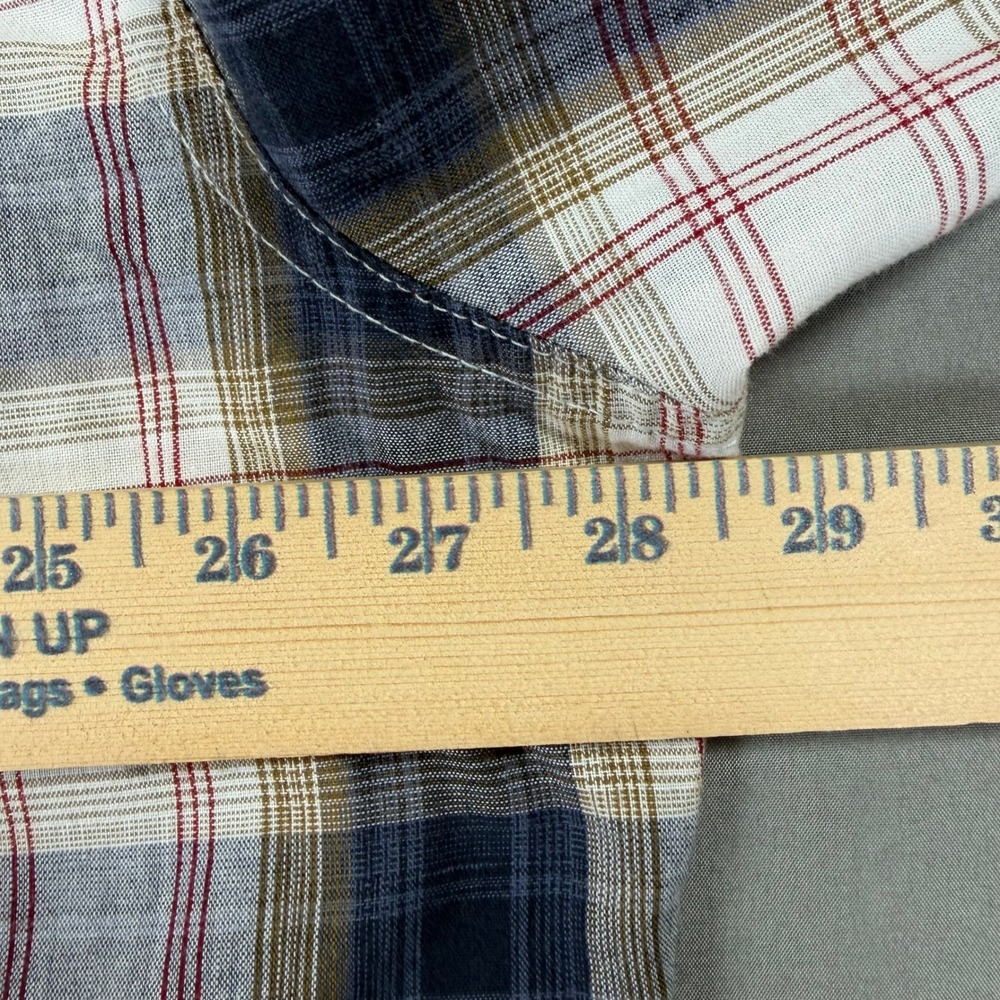 Wrangler RED Western Shirt Mens 3XL Plaid Pearl Snap Long Sleeve Cowboy Rodeo - Picture 9 of 9